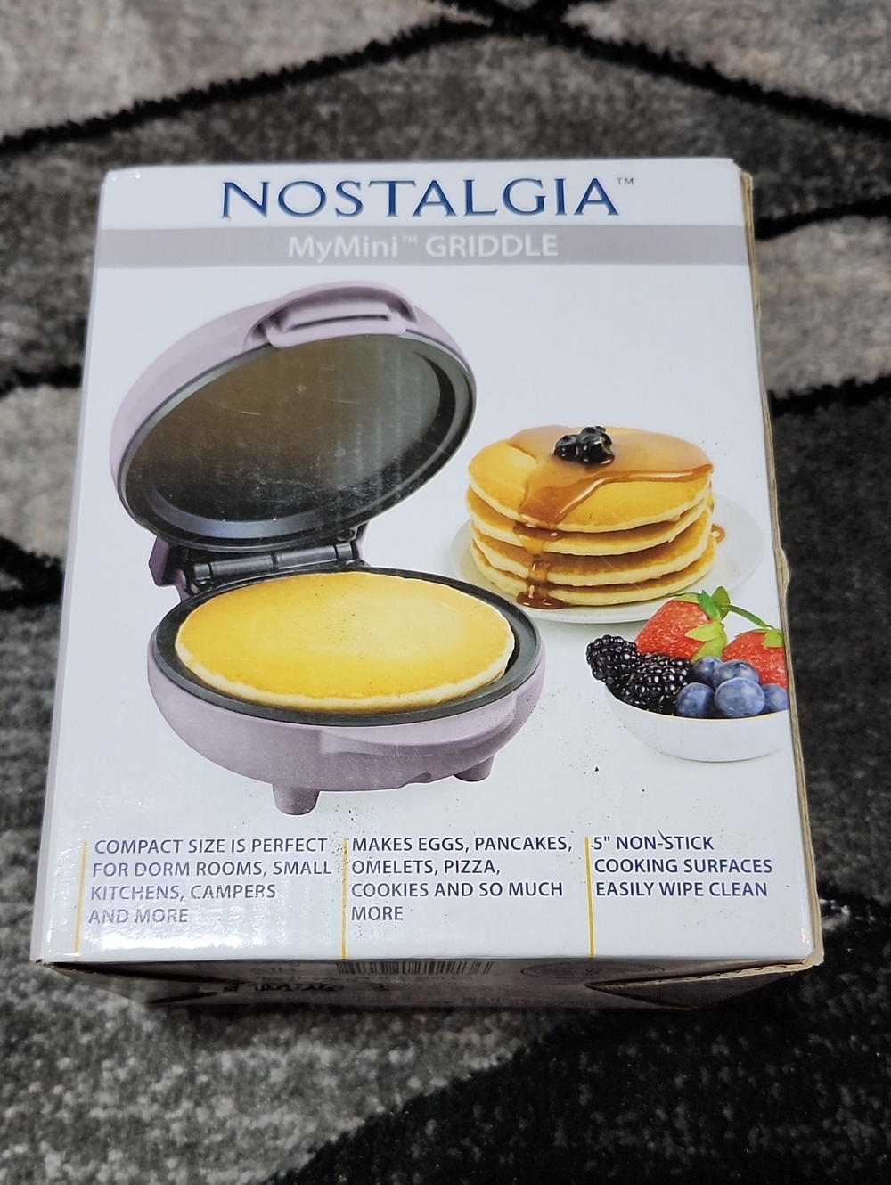 NOSTALGIA MYMINI 5" COMPACT NON-STICK PURPLE KITCHEN GRIDDLE